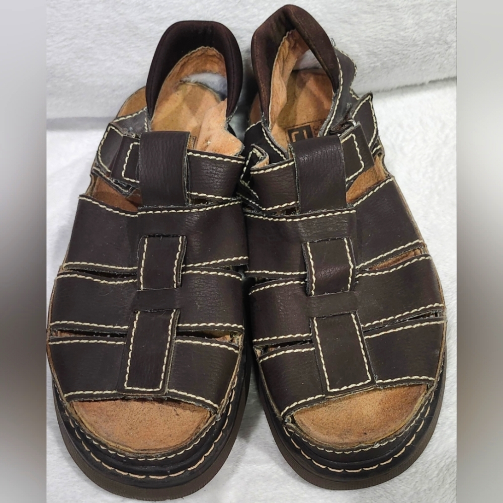 Vintage City Snappers Brown Chunky Platform Women's Sandals Size 8-8.5 90s Y2K